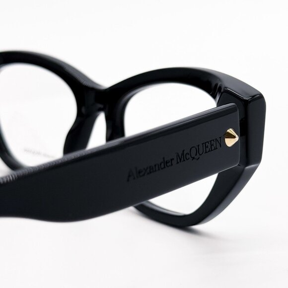 NEW ALEXANDER MCQUEEN EYEGLASSES AM0410O 001 CAT EYE BLACK WOMEN EYEWEAR - Picture 6 of 9